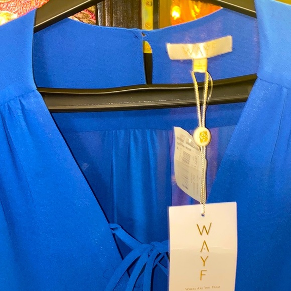 💎WAYF Blue Sheer Long Sleeve Romper. 💎Size Large NWT💎 - Picture 5 of 8